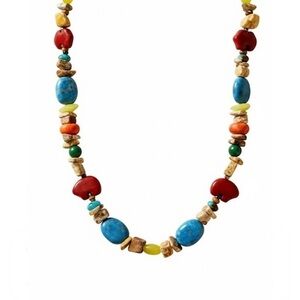 Rare Carolyn Pollack Relios Multi-Stone Fetish Necklace Turquoise Jasper Lapis